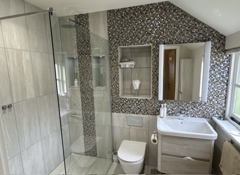 Contemporary shower room at Little Rose.